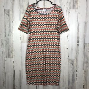 LulaRoe | Geometric Striped Dress (XL)
